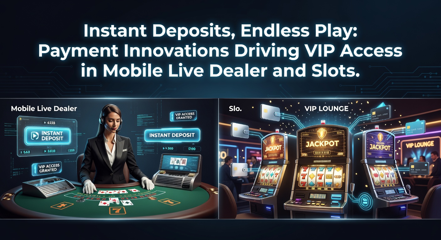 Dynamic slot machine screen on a mobile device showing cascading wins, instant deposit button active, and VIP badge glowing amid colorful reels and jackpot counters