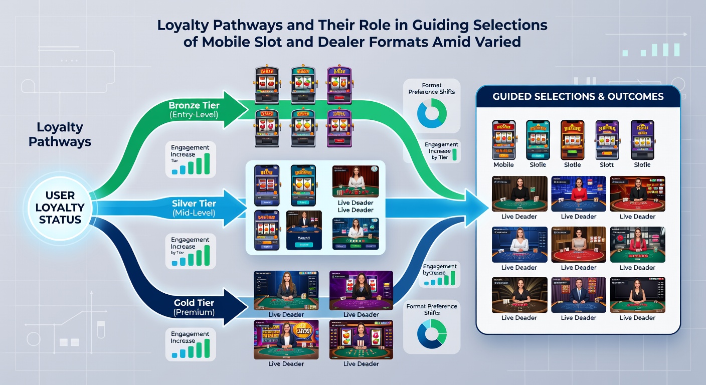 Mobile app interface illustrating loyalty tiers, slot games, live dealer tables, and multiple payment method icons