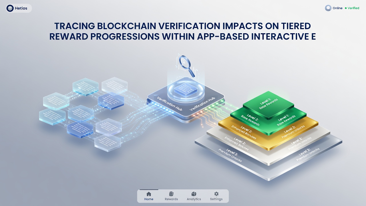 Mobile app dashboard displaying verified reward tiers and blockchain transaction confirmations